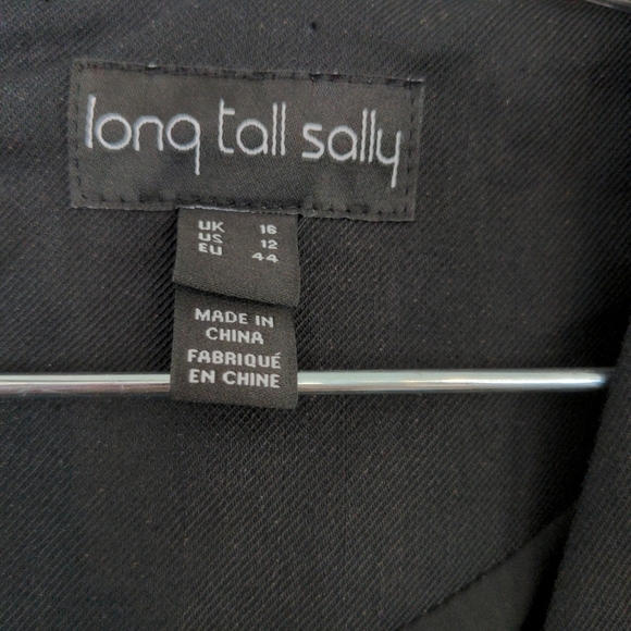 Long Tall Sally Dress Women's 12 Black Cotton Linen Blend Pockets Lined - Picture 6 of 8